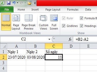 Các công thức tính ngày tháng năm trong Excel