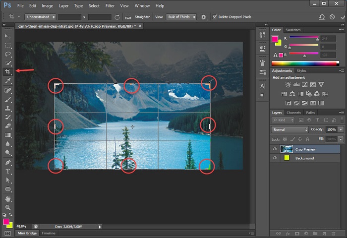 Hướng dẫn cắt ảnh trên phần mềm photoshop CS6