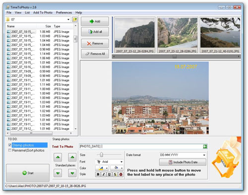 TimeToPhoto: Phần mềm đóng dấu thêm ngày tháng năm vào ảnh