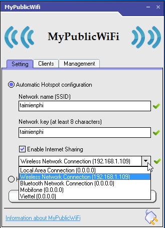 Download MyPublicWiFi 5.1 – Phần mềm phát wifi trên laptop cho điện thoại, máy tính xách tay